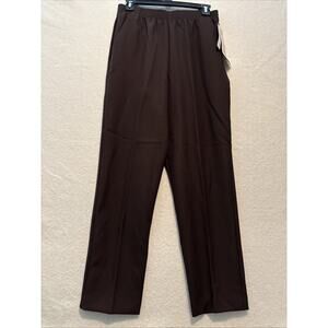 NWT DONNKENNY WOMENS PANTS SIZE 12 Brown‎ 2 Pockets Pull On Stretch Waist